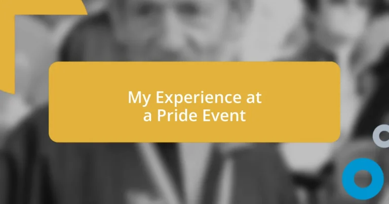 My Experience at a Pride Event