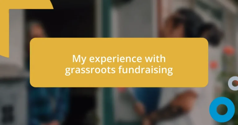 My experience with grassroots fundraising