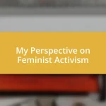 My Perspective on Feminist Activism